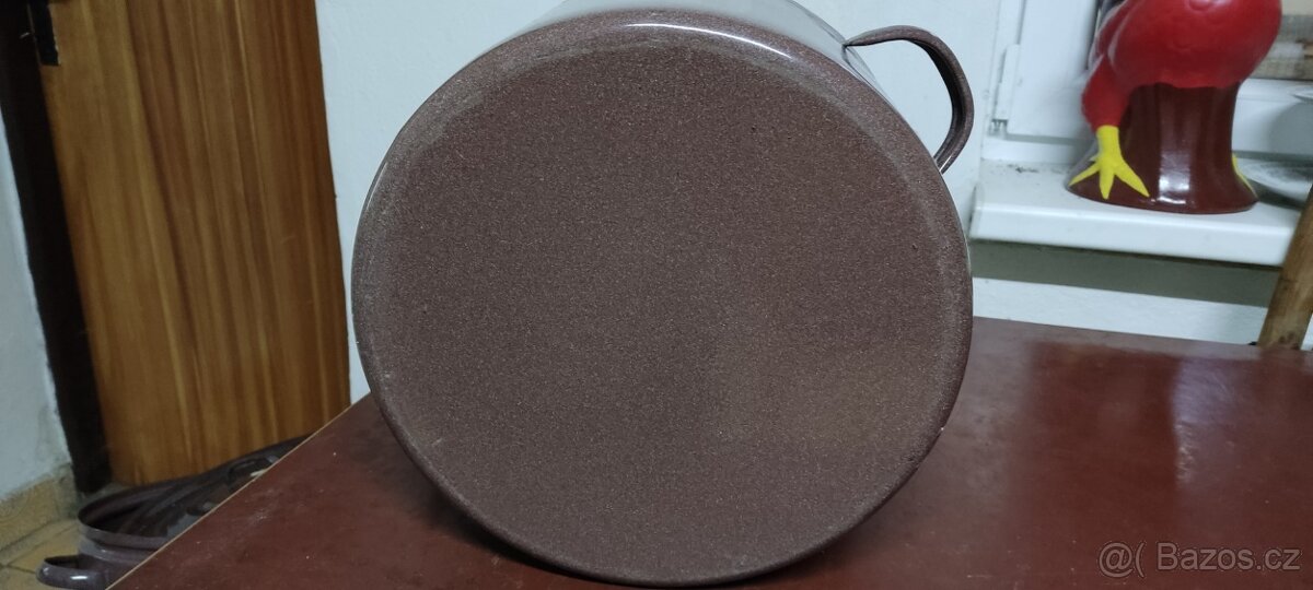 retro smaltovaná mísa a hrnec - 7