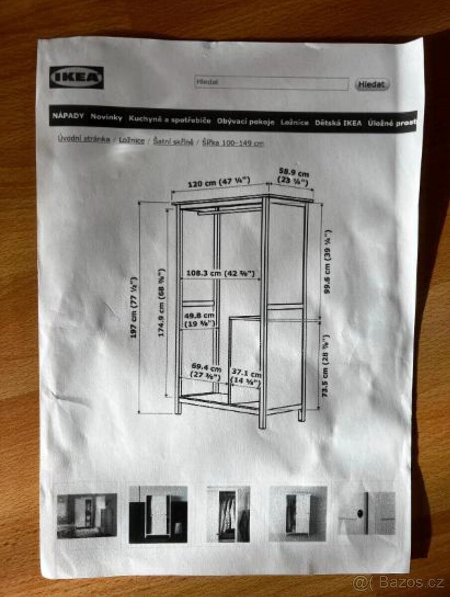 Prodám šatní skříň IKEA HEMNES - 7
