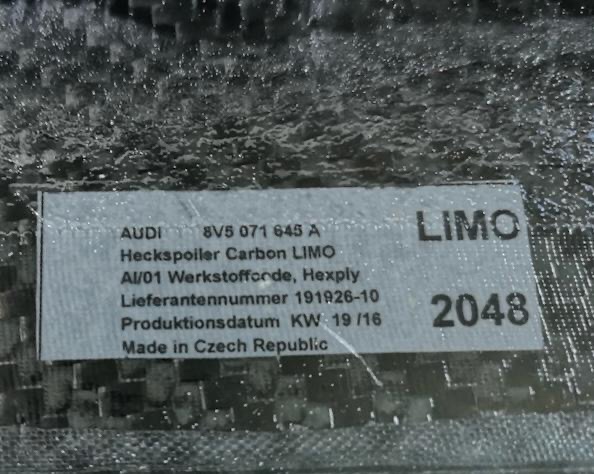 Audi A3 8V Carbon spoiler - 7