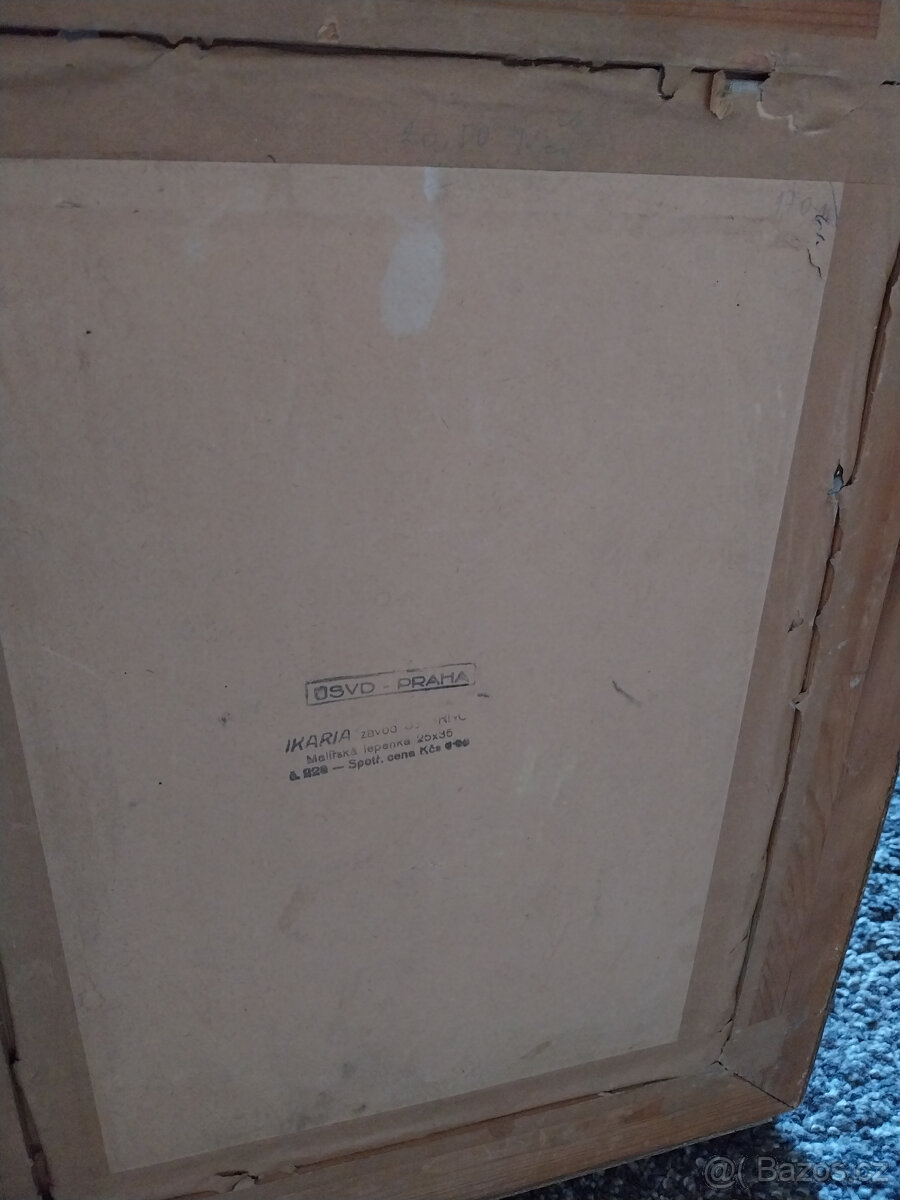 Olej na desce, hlava koně, 70tá léta - 7