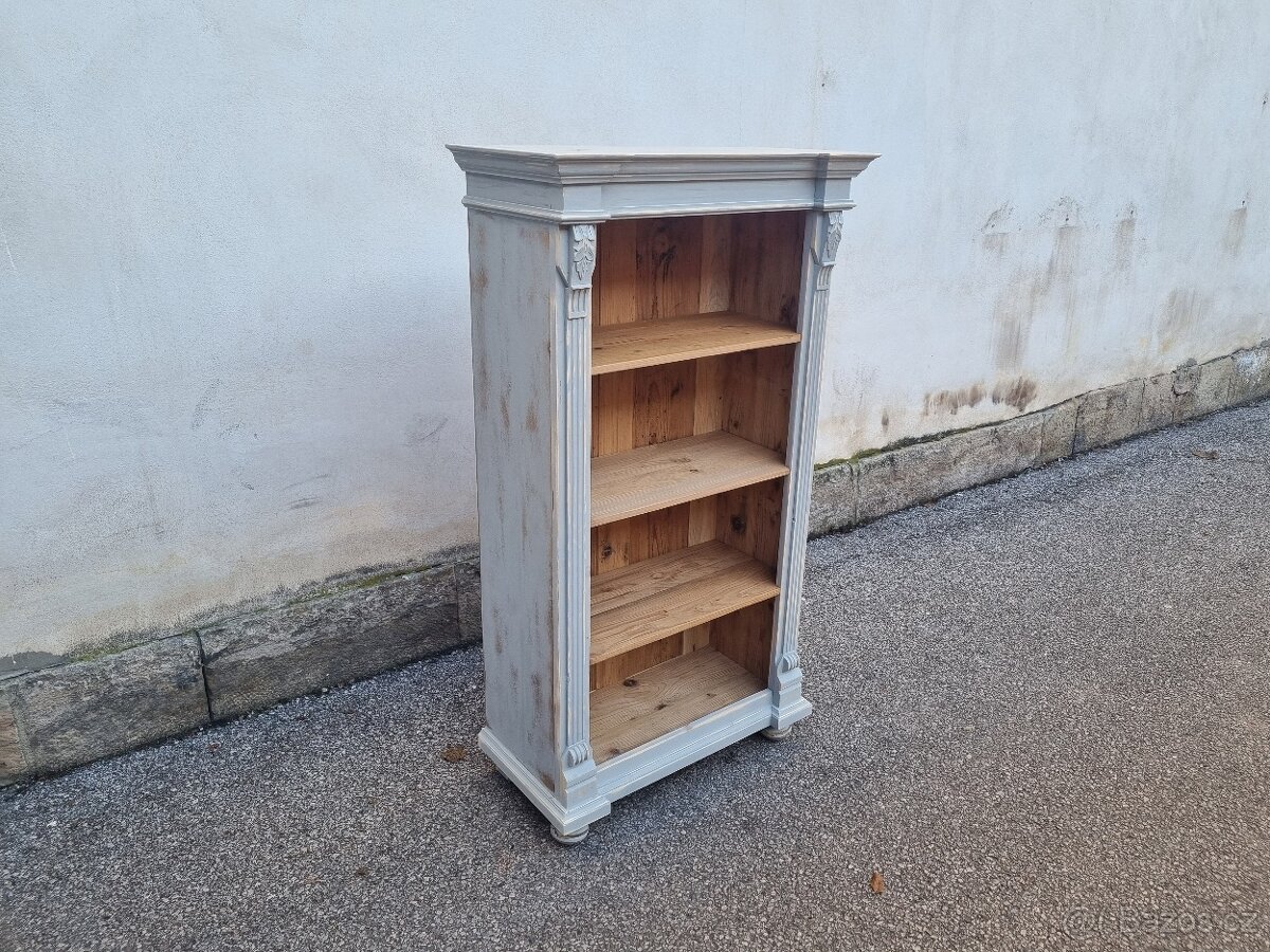 KRÁSNÁ STARÁ ZDOBENÁ KNIHOVNA - REGÁL - 7