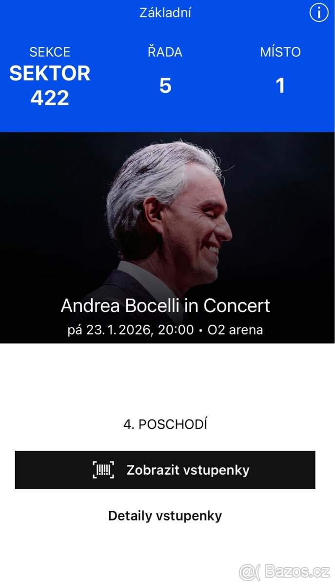 Top lístky na koncert Andrea Bocelli, O2 Aréna Praha - 7