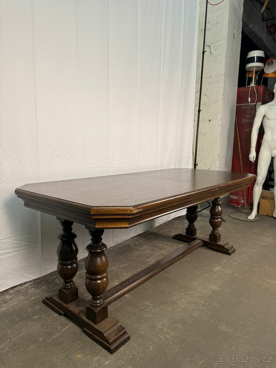Starožitný masivní jídelní stůl (137012) - 7