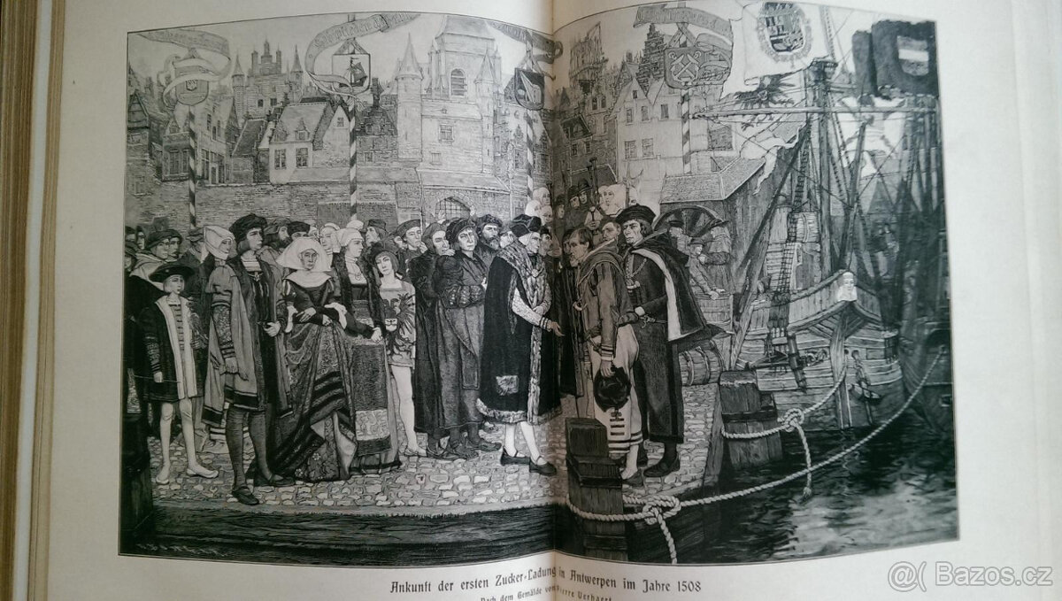 Weltall und Menschheit, komplet 5 dílů v kůži z r. 1900 - 7