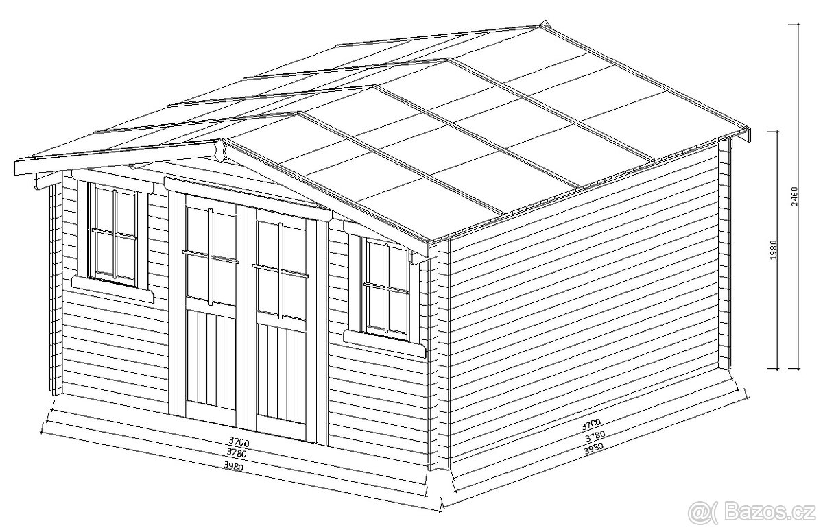 Zahradní domek 4x4 metry síla 40mm - 7