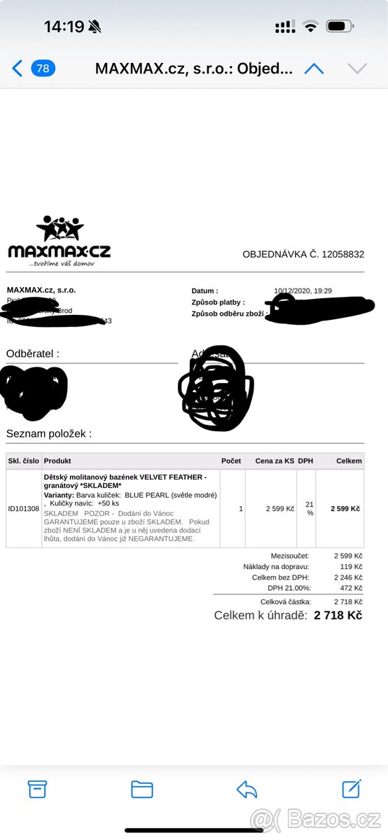 Modry detsky molitanovy bazenek - 7