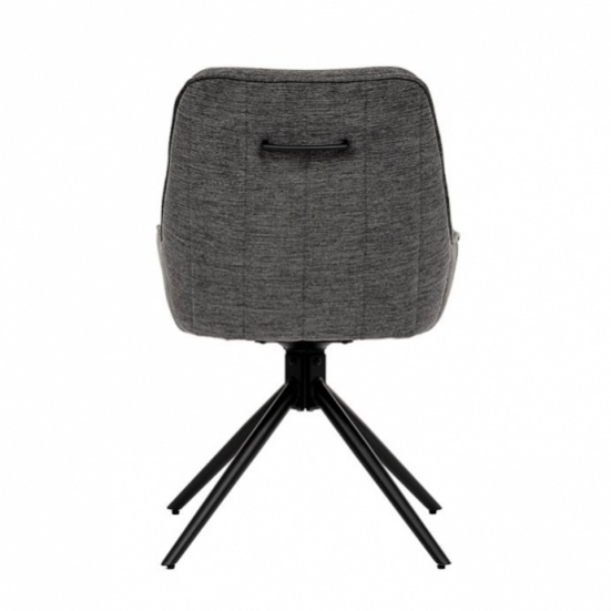 Šedá otočná jídelní židle - 7