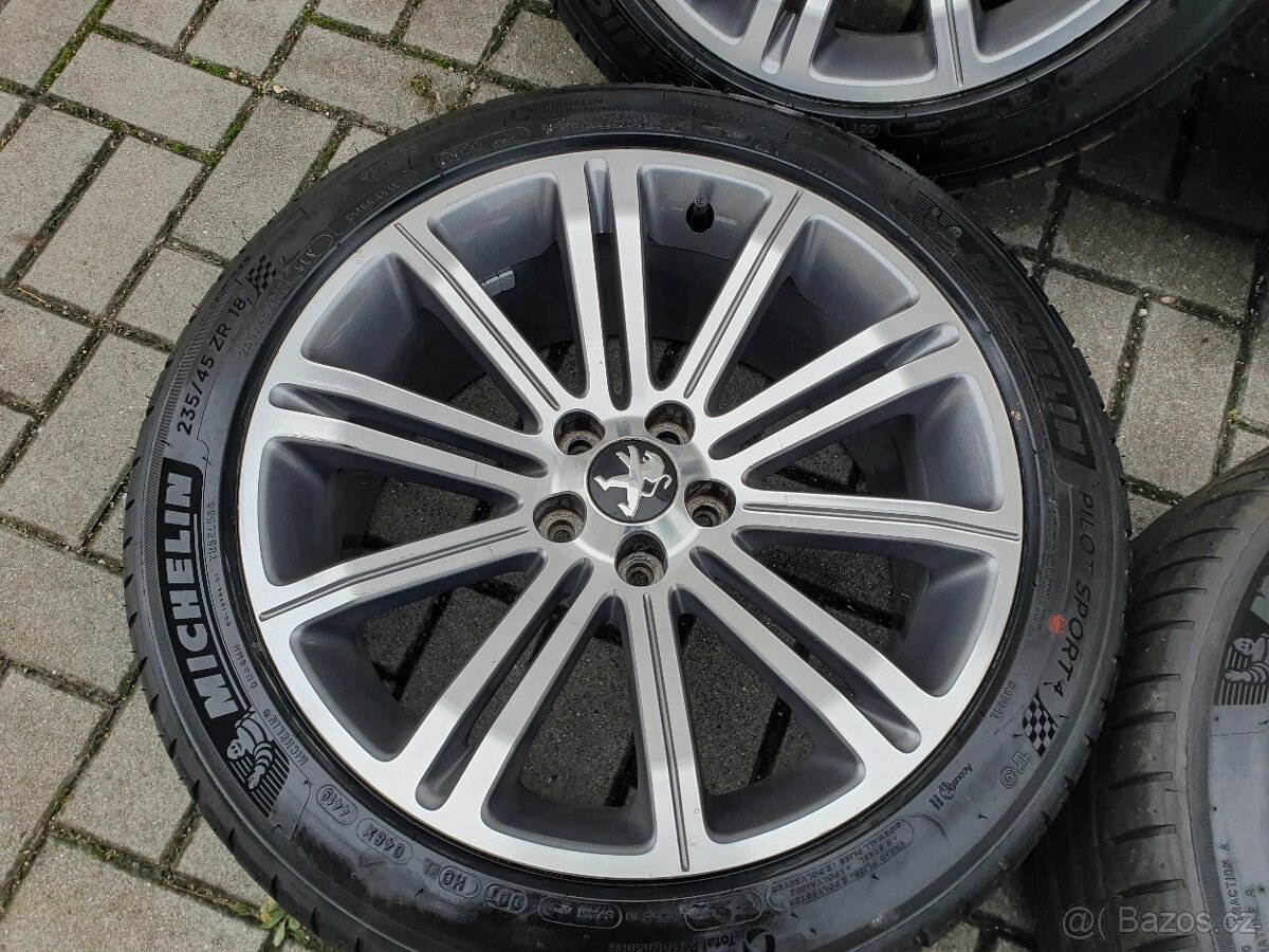 Alu kola peugeot 5x108 r18 8j et27 pneu 235/45/18 - 7