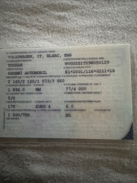 VW Touran 1,9 tdi 2009 - 7