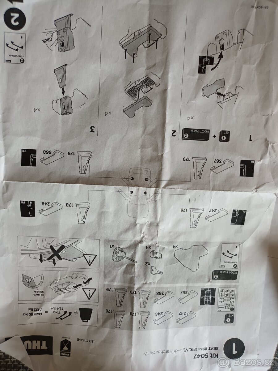 Příčníky Thule Wingbar Evo, kit 5047,Seat Ibiza 2017+ - 7