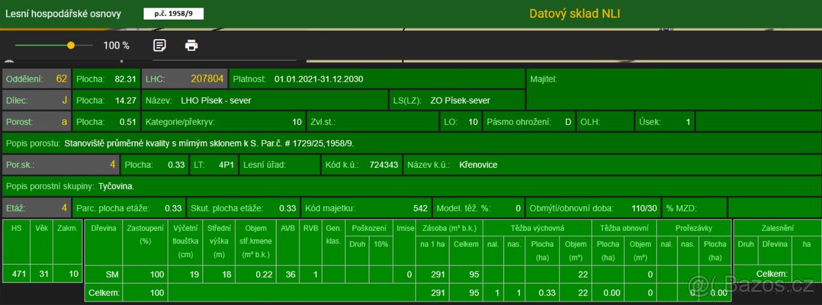 Prodám lesní pozemky v k.ú. Křenovice - 7