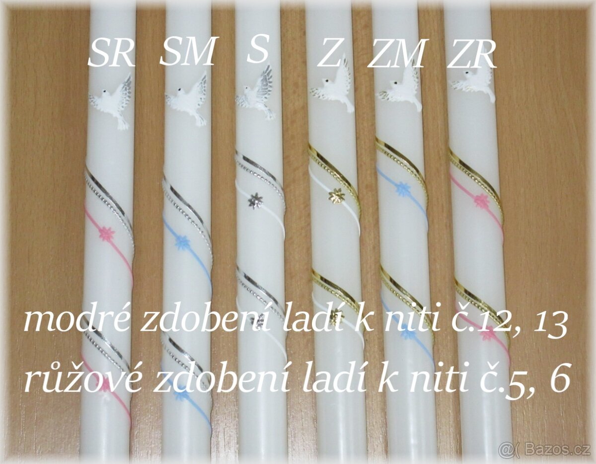 Vyšívaná křestní rouška + svíce s ozdobou - 7