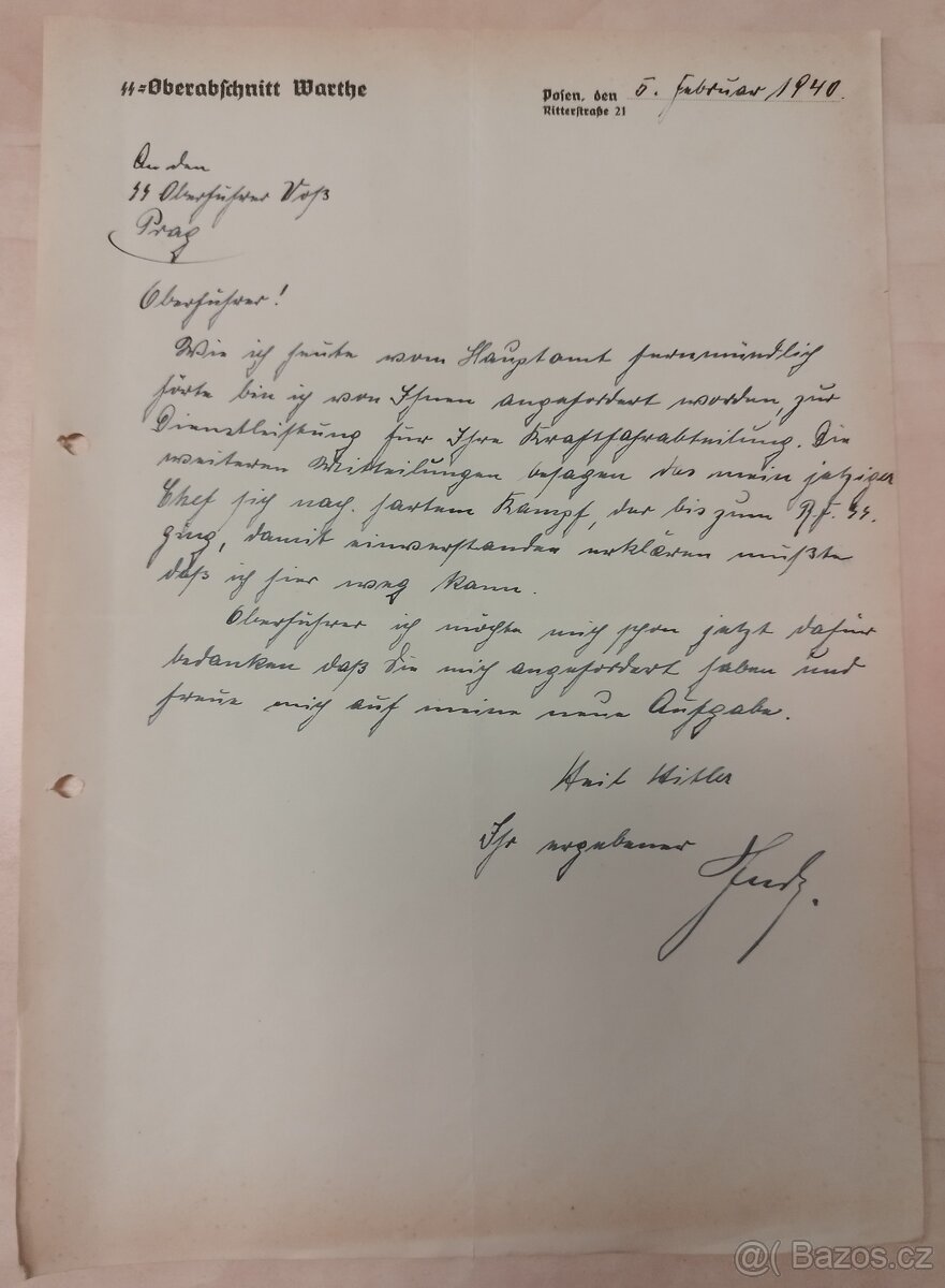 DOKUMENTY PO GENERÁL SS BERNHARD VOSS 2 - 7