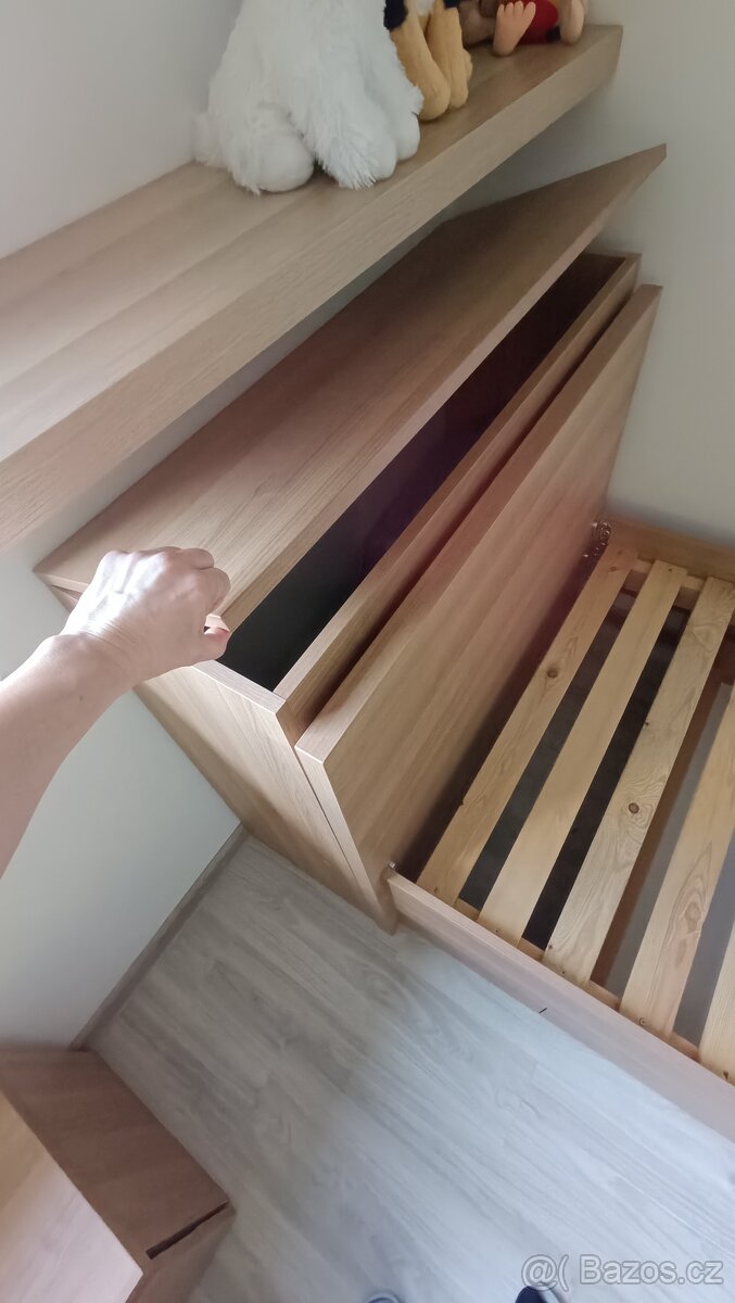 2x Postel 90x200, noční stolek a peřiňák - 7