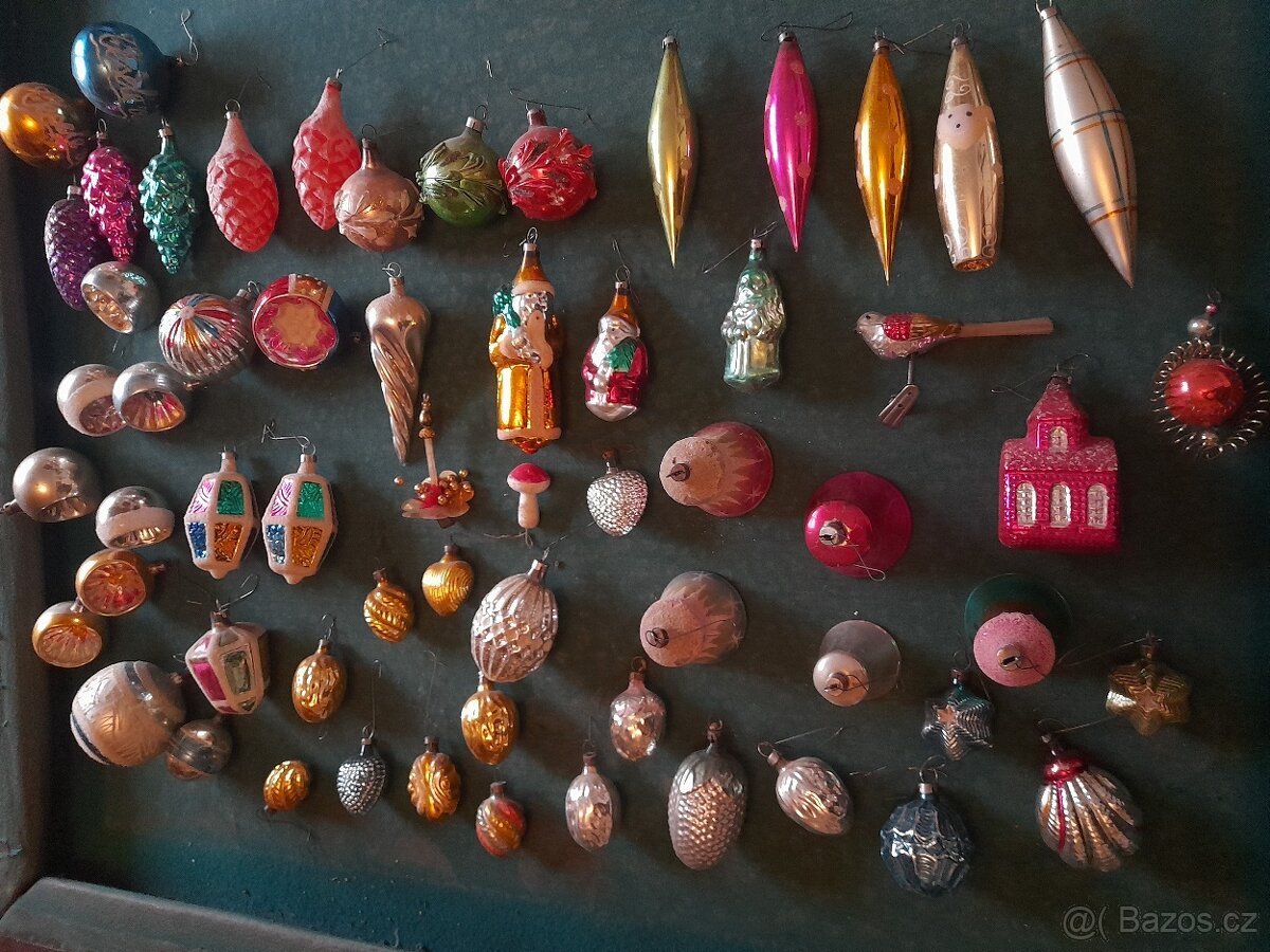 Staré vánoční ozdoby 61 kusů - 7