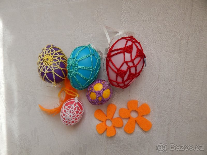 Háčkovaná VELIKONOČNÍ vajíčka - sada - 7