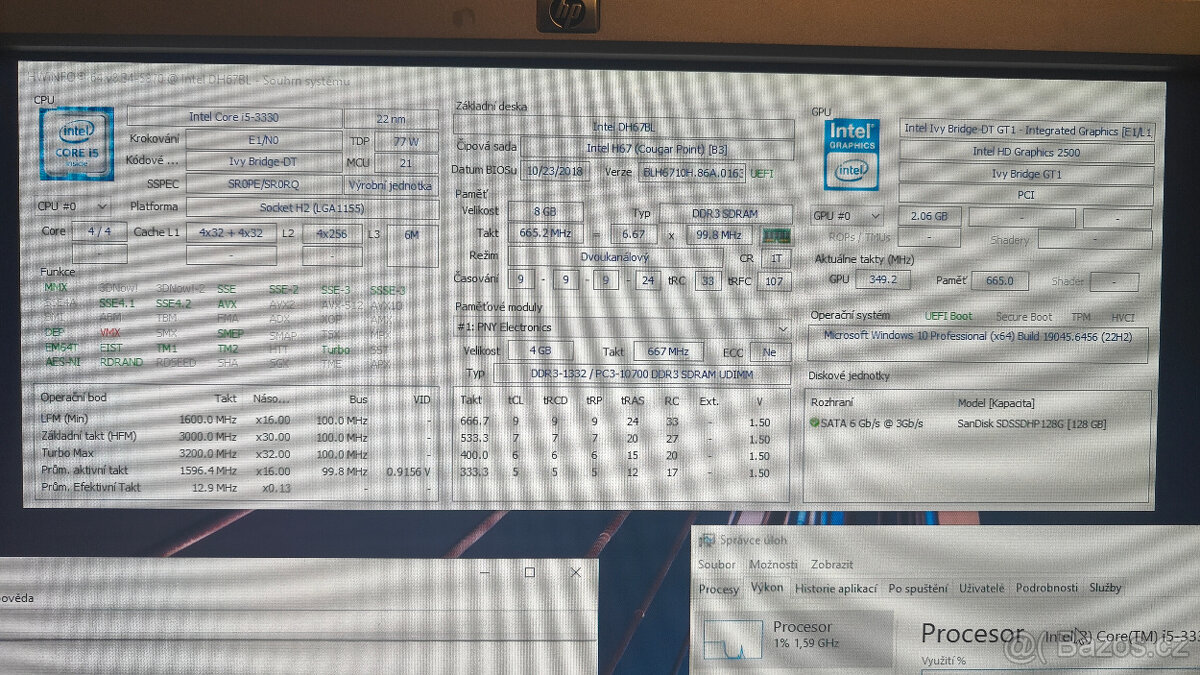 Základní deska Intel DH67BL + Intel Core i5-3330 + 8GB RAM - 7