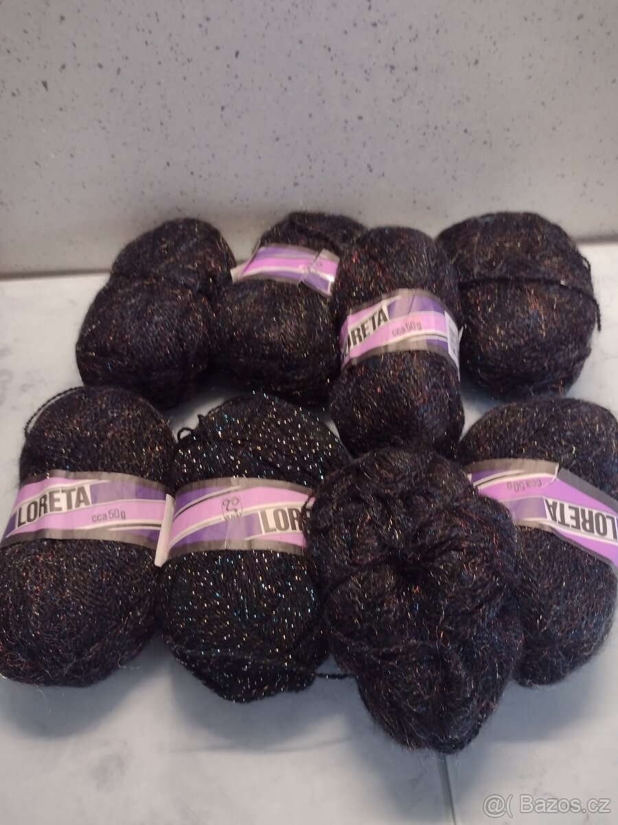 ČERNÁ PLETACÍ PŘÍZE LORETA - 7