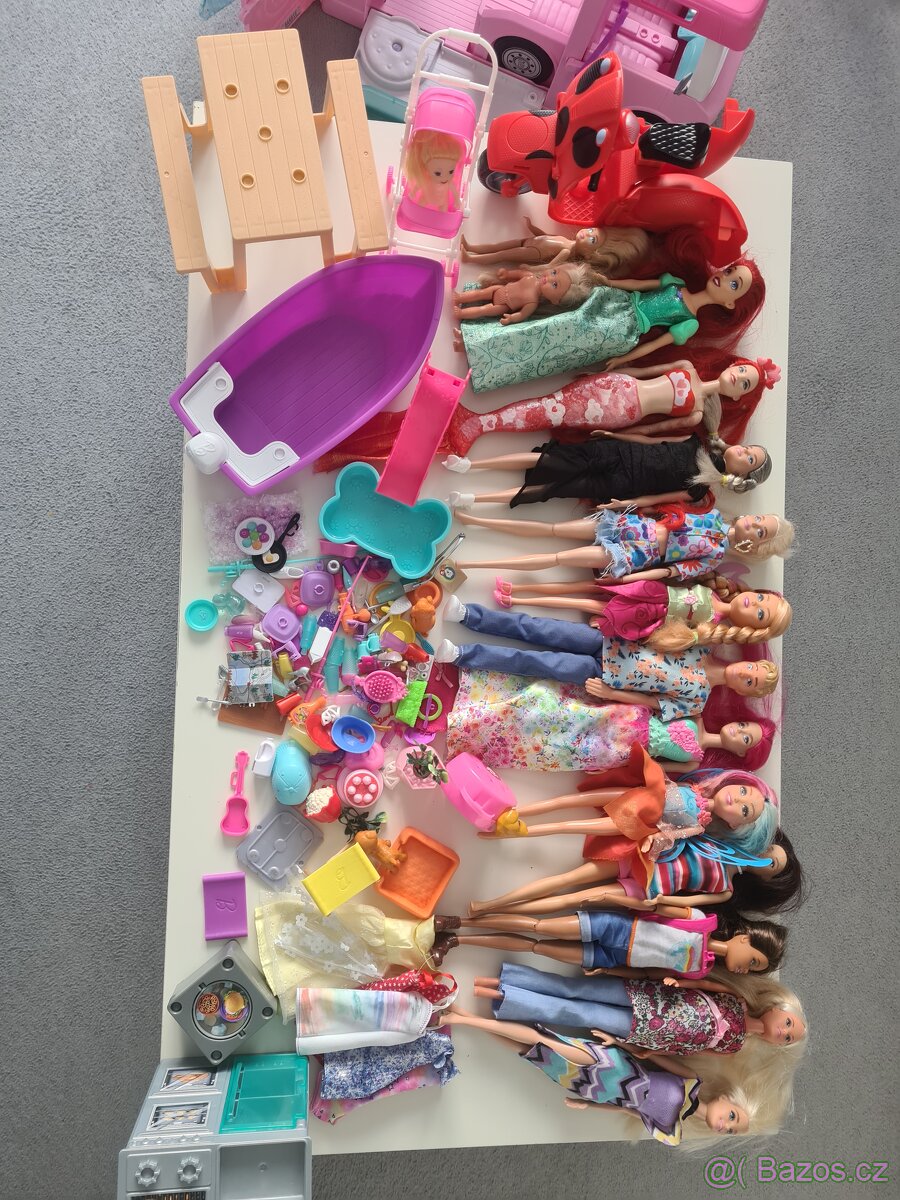 Barbie dům snů, karavan, panenky s doplňky - 7