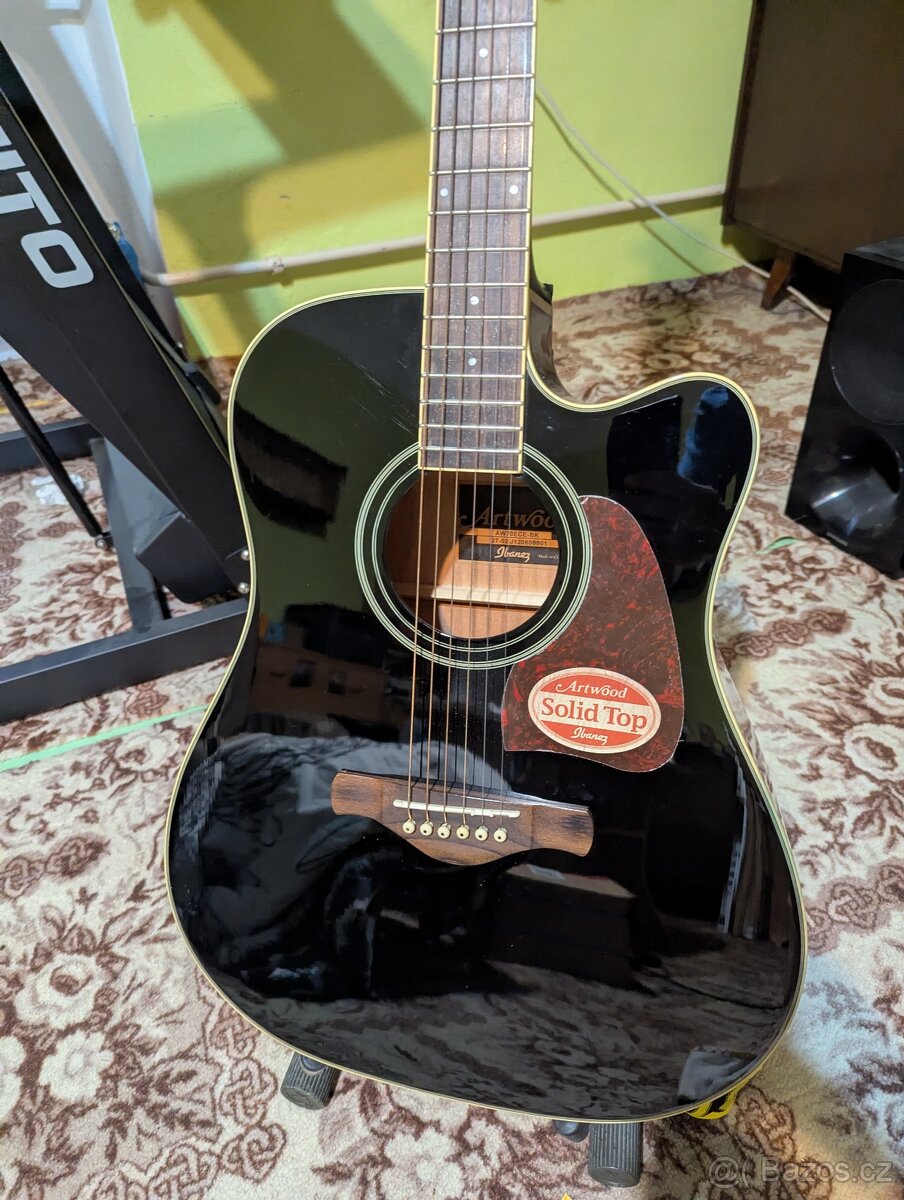 Ibanez Artwood AW70ECE-BK elektroakustická kytara – Solid To - 7