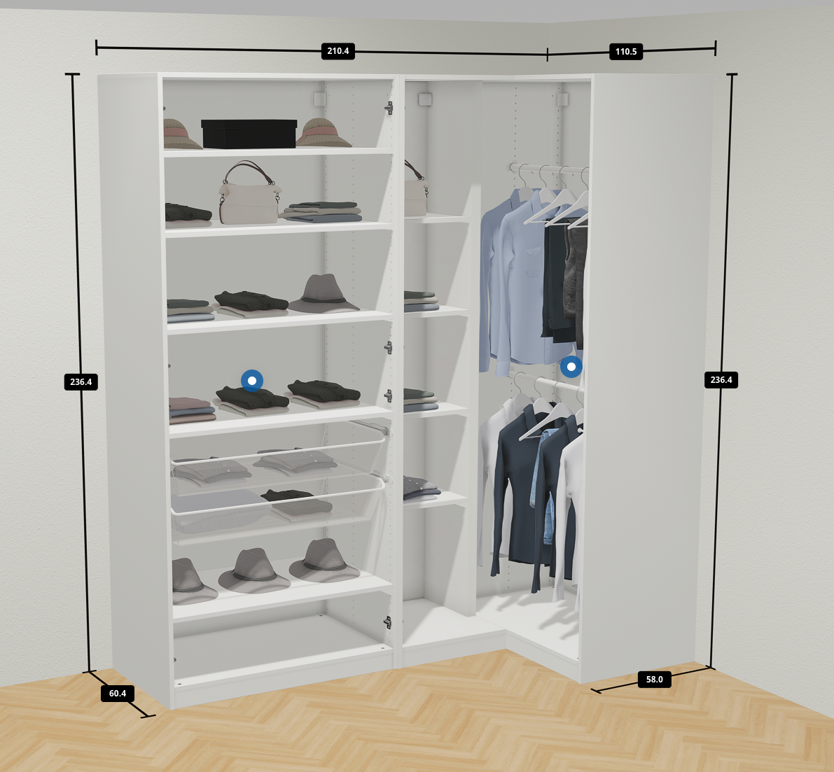 Ikea PAX rohová skříň - 7