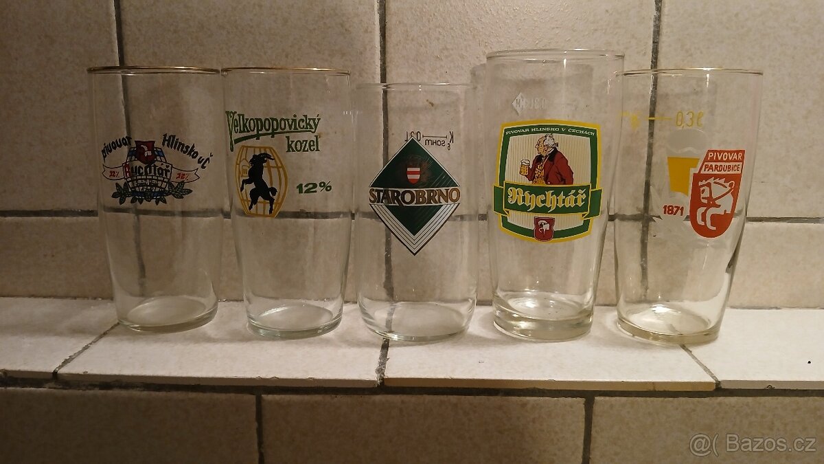 Pivni sklenice, tretinky,pullitry. - 7