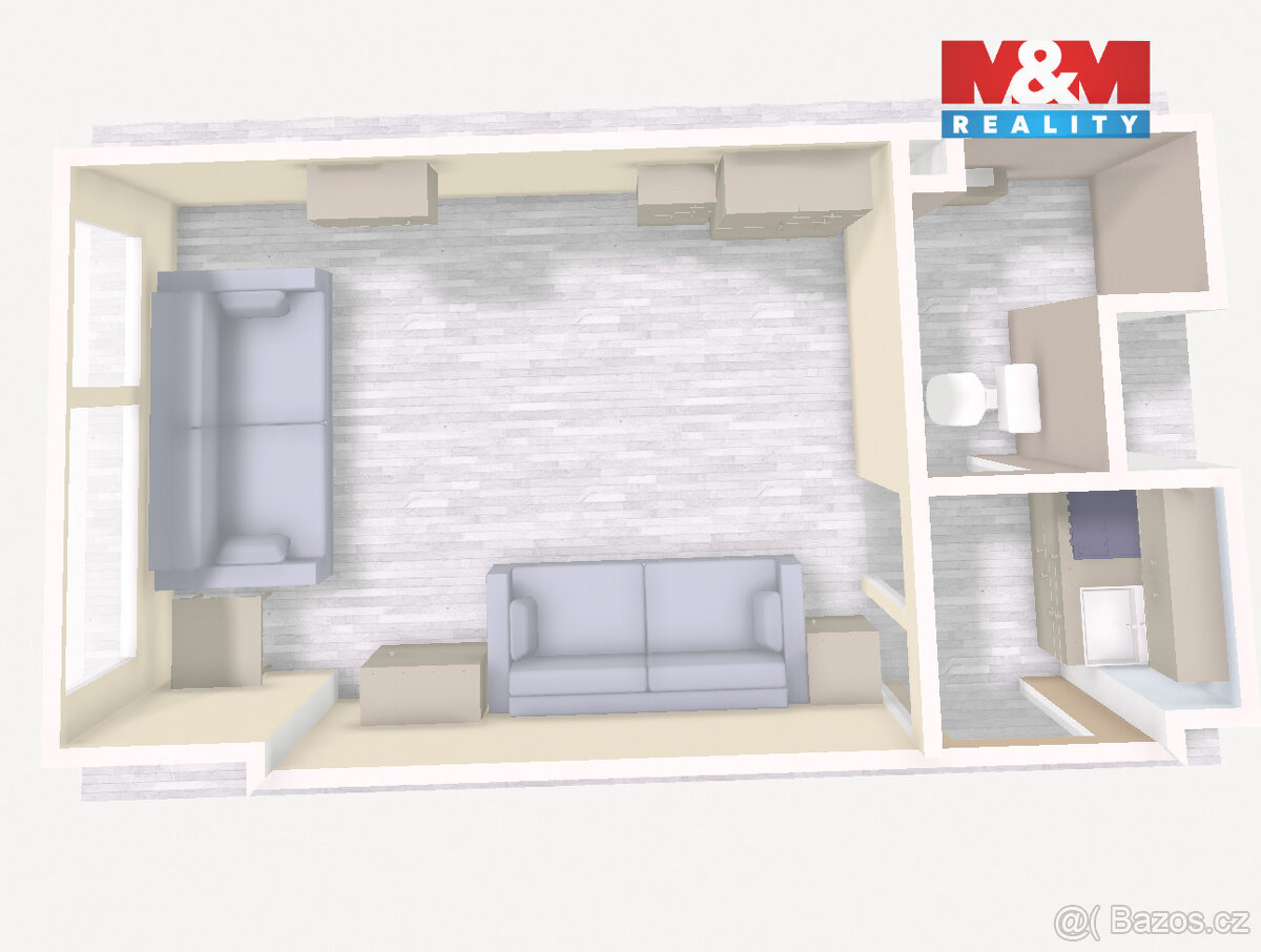 Pronájem bytu 1+kk, 22 m², Praha, ul. Evropská - 7