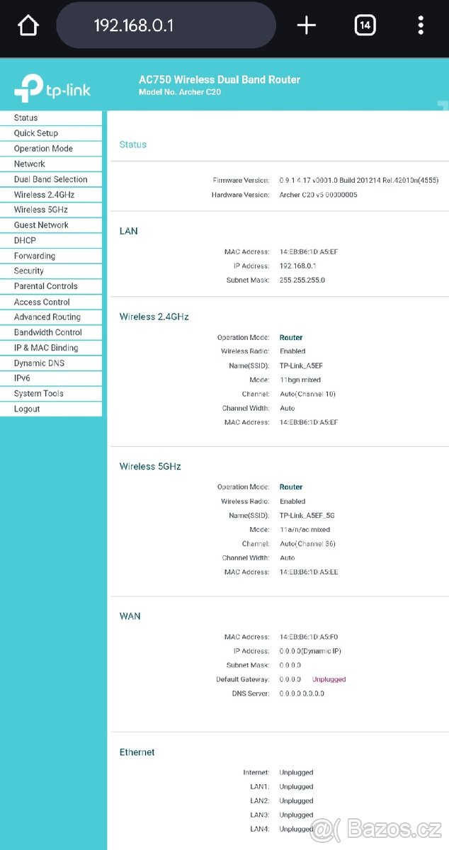 TP-Link Archer C20 AC750 v5.0. TU,Rudník,VR. Balíkovna 83Kč. - 7