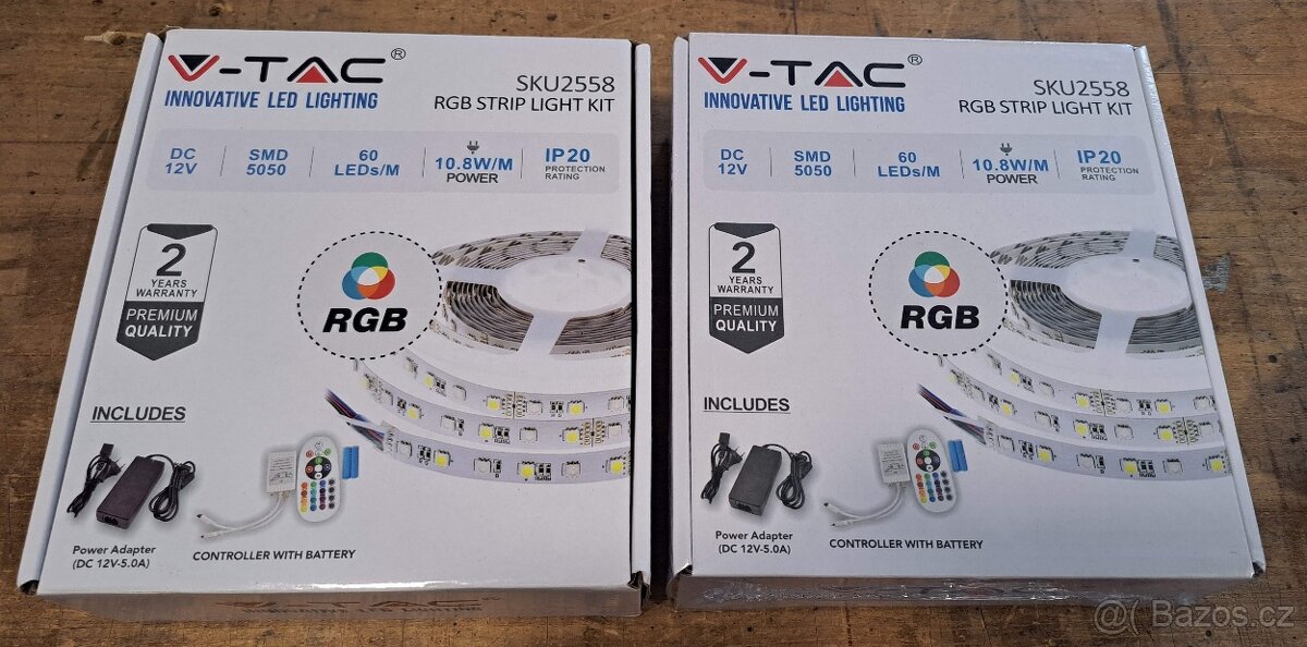 Set RGB LED pásek 5m, napájení, trafo, ovládání - 7