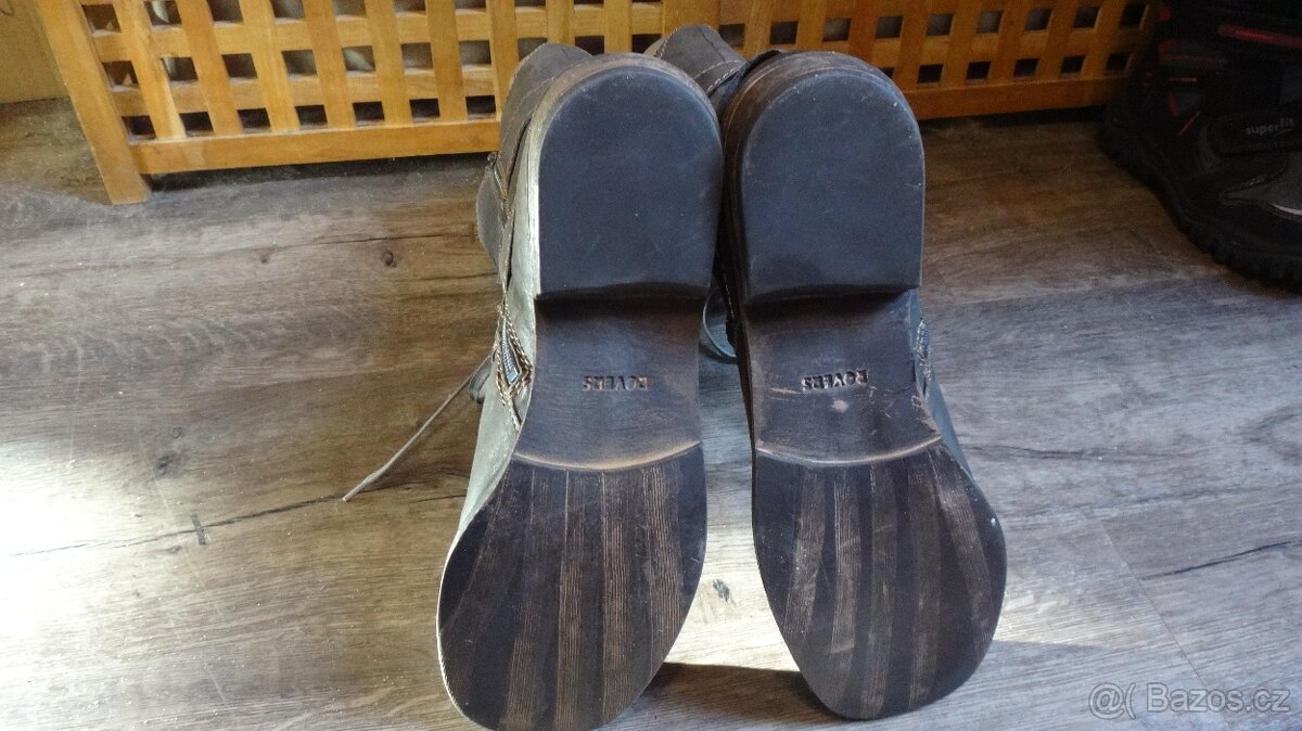 Nové extravagantní celokožené kozačky ROVERS v.41 - 7