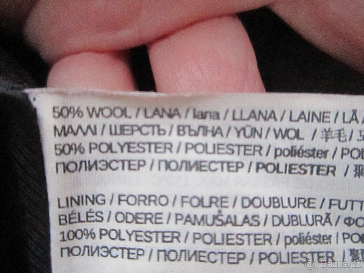 Sytě modrý zimní kabát zn. Mango, XS/S/M, 50% vlny - 7