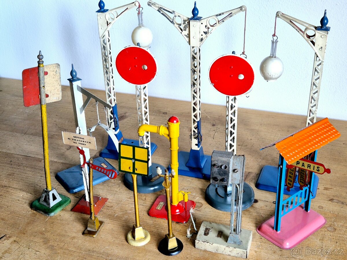 Vláčky - lampy, semafory, ukazatele, Hornby, Francie, 1930 - 7