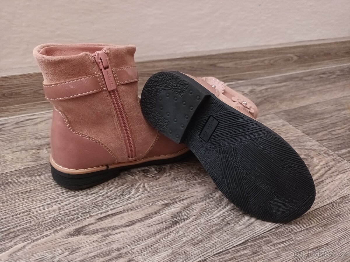 Nové, nenošené růžové dětské polobotky, vel. 26 - 7