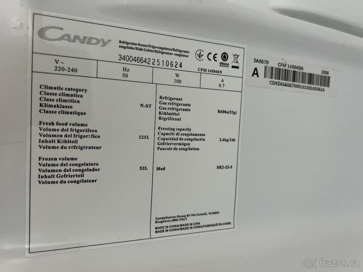 Lednice s mrazákem Candy CFM 14504SN - 7