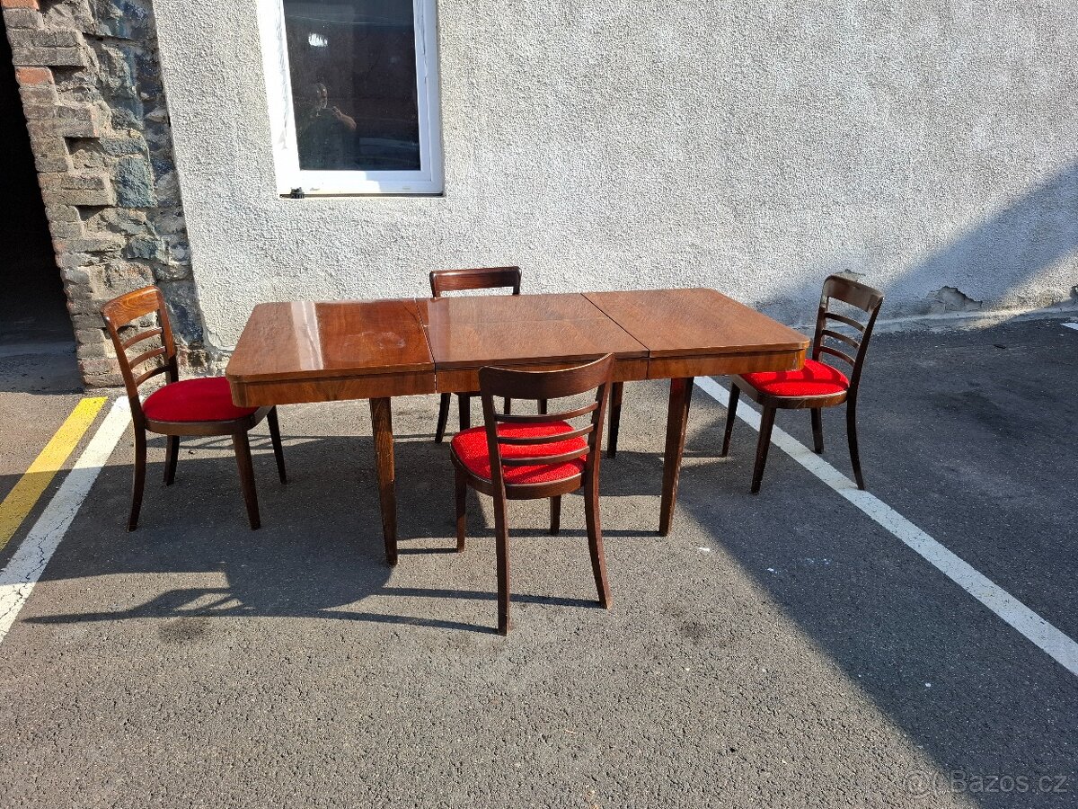 Jídelní stůl Halabala + židle Ton - 7