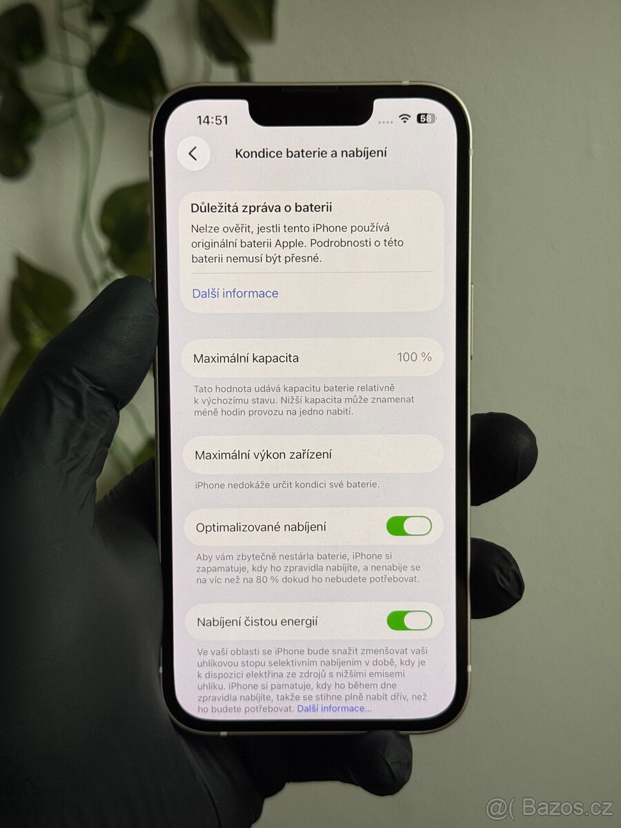 iPhone 13 256GB - 100% baterie, nefunkční Face ID - 7