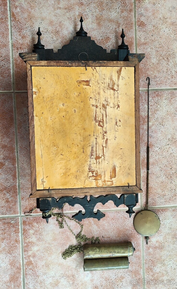 starožitné selské dřevěné vyřezávané hodiny schwarzwald - 7