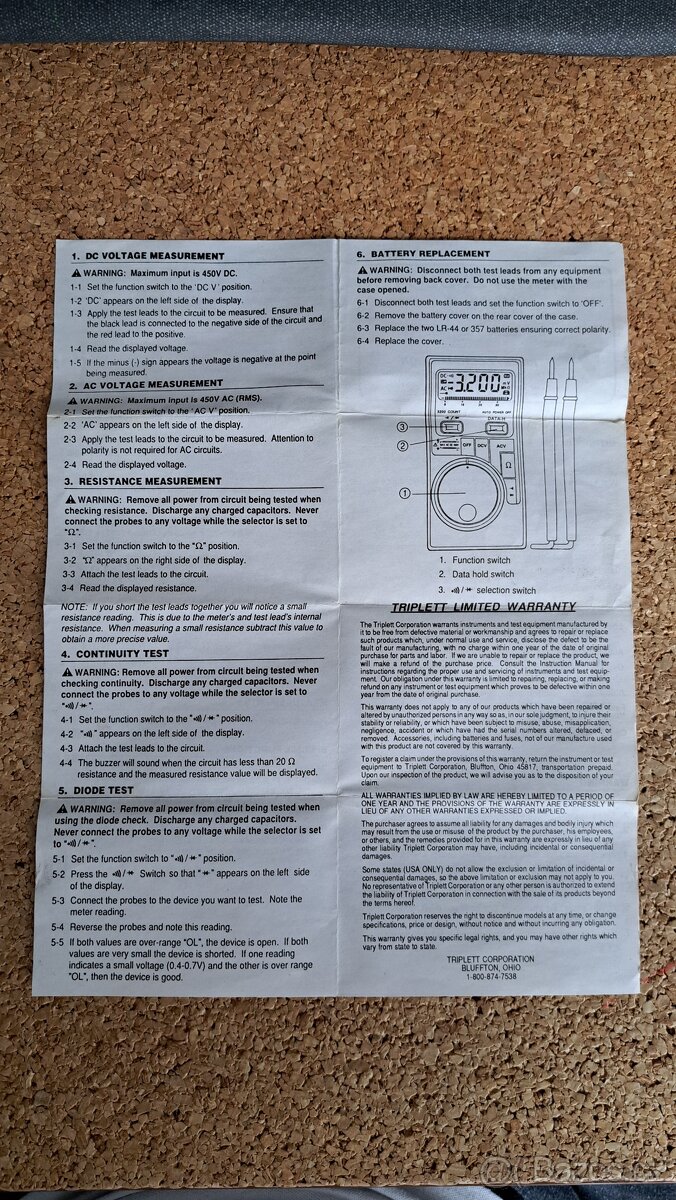 Kapesní sbírkový multimetr Triplett 2030-A - 7