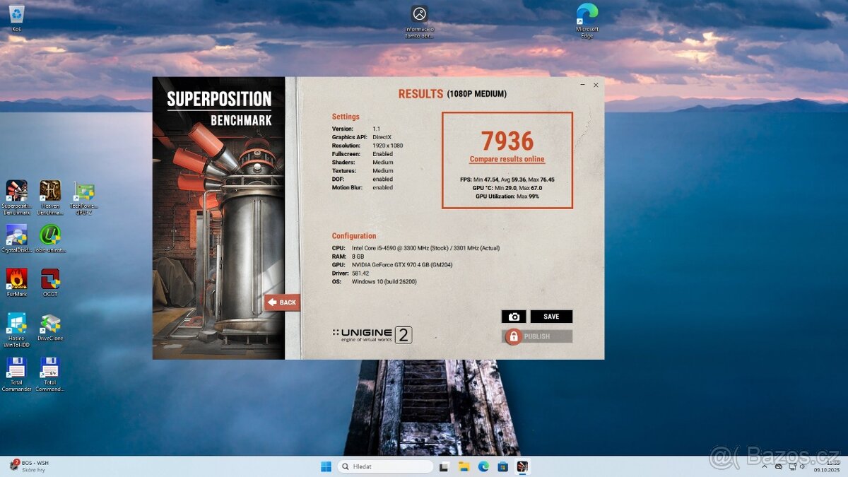 levné herní PC-i5 4590+GTX 970+16GB RAM+SSD - 7