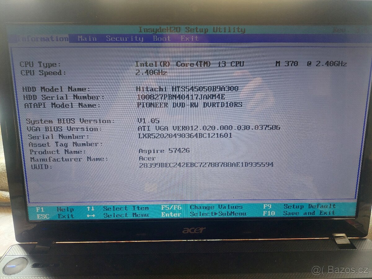 ACER Aspire RAM 4 GB nechám LEVNĚ - 7
