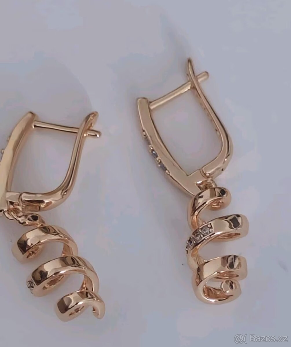 Náušnice zlato 14k 585RG - 7