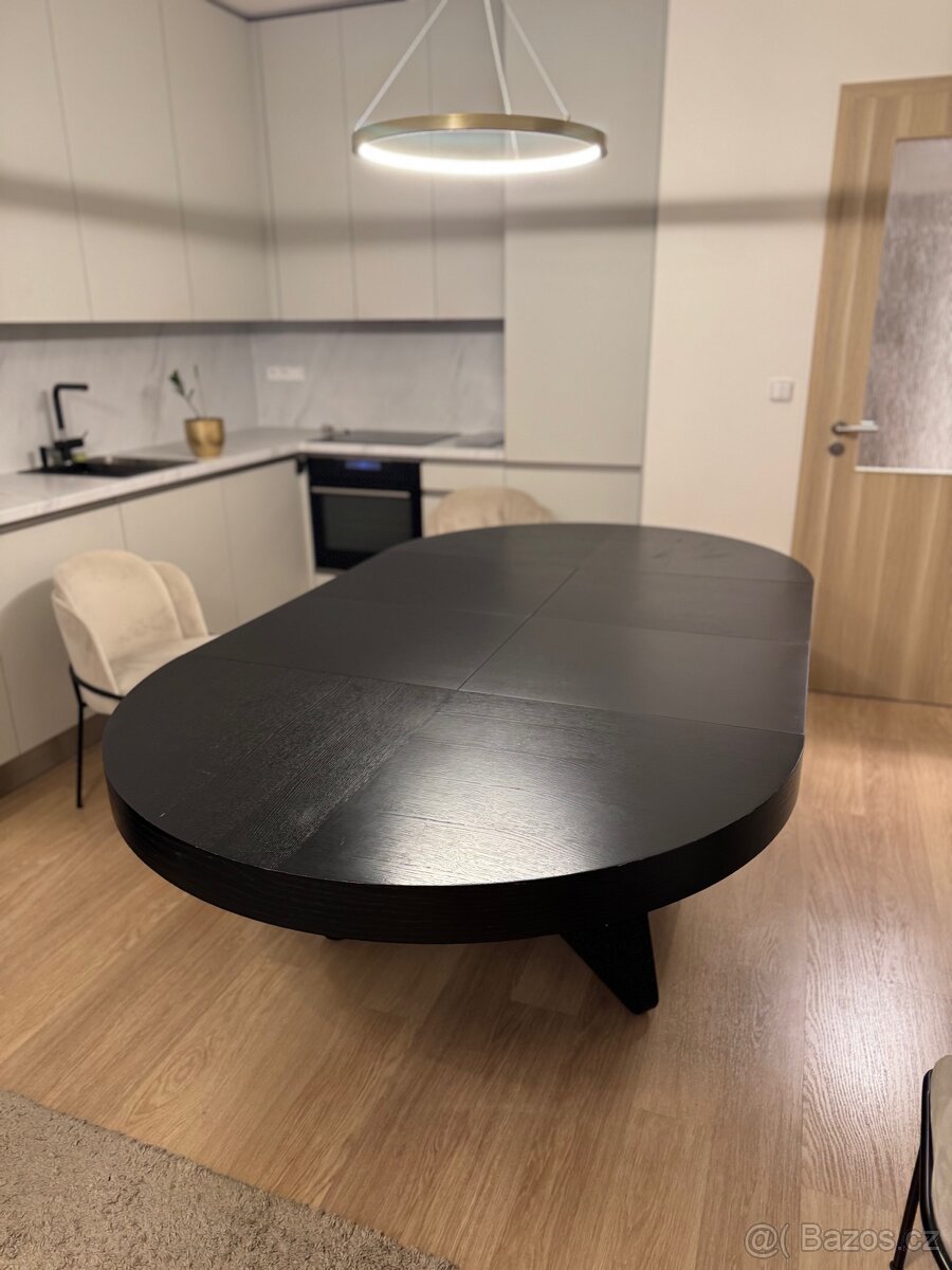 Rozkládací jídelní stůl – černý, moderní design Windsor & Co - 7