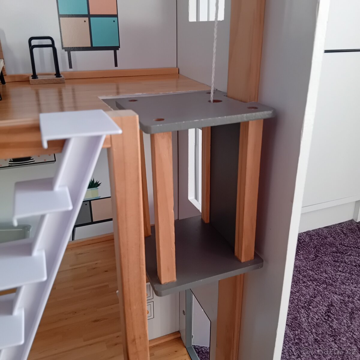 Dětský dřevěný domeček pro panenky - 7