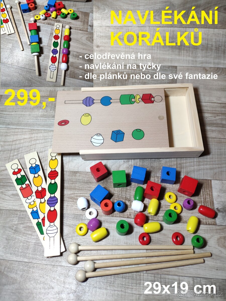 DŘEVĚNÉ HRAČKY - včeličky, duhové kuličky... - 7
