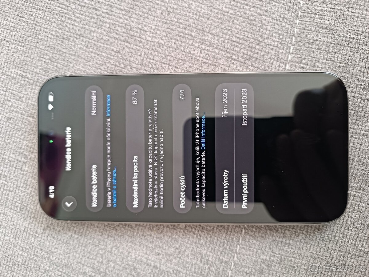 iPhone 15 pro, 128 GB, top stav - 7