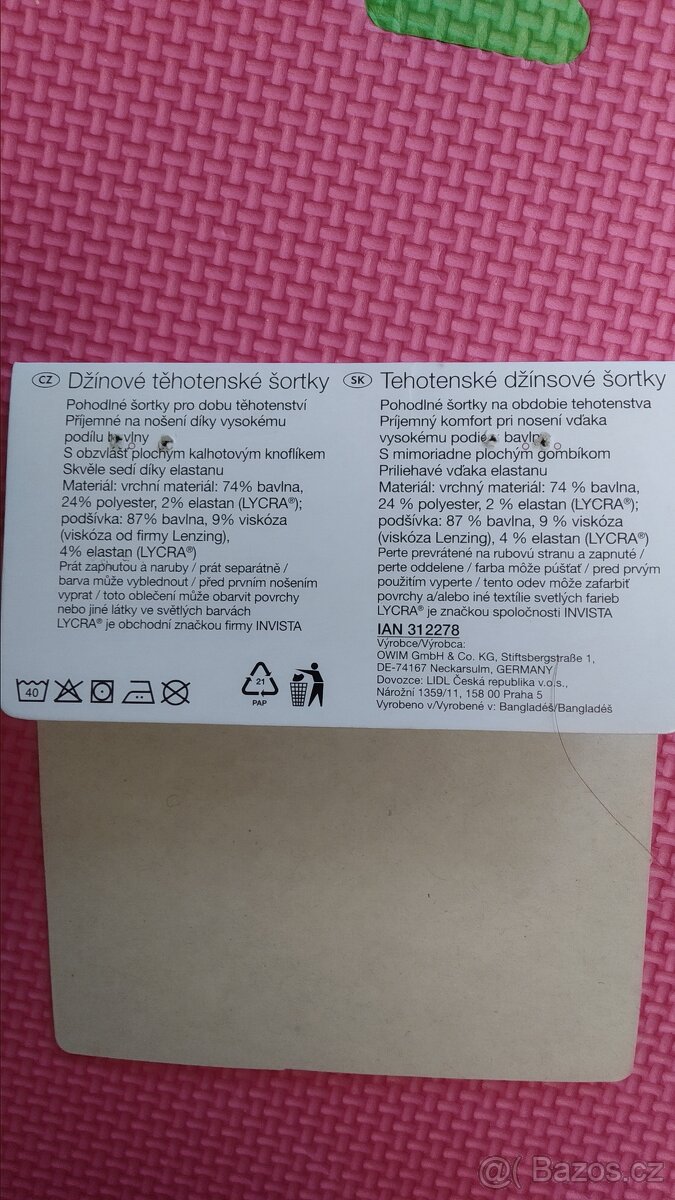 Těhotenské riflové kraťasy, vel. 40 - 7