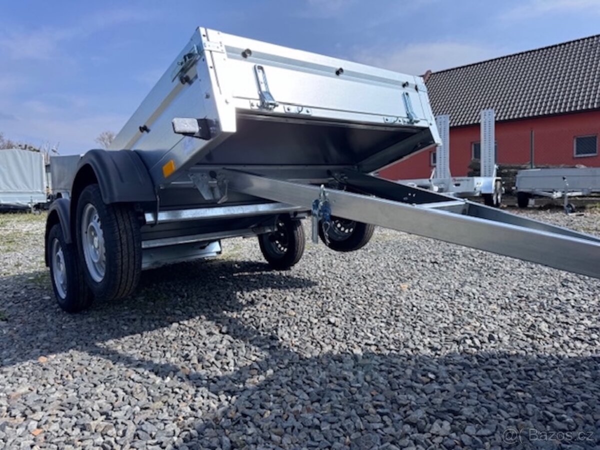Přívěsný vozík dvouosý 252x130cm, 750kg, sklopný, 130km/h - 7