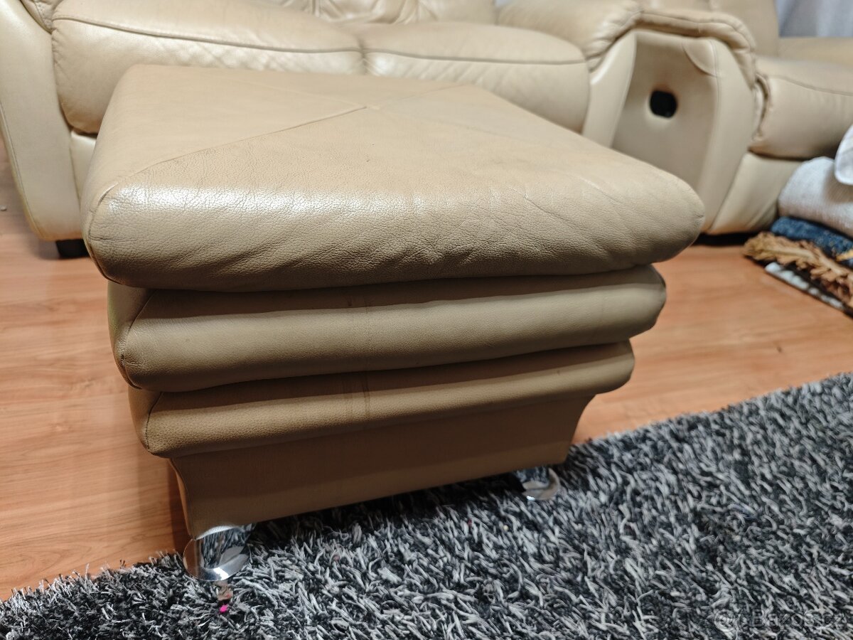 Kožená polohovací sedačka - 7