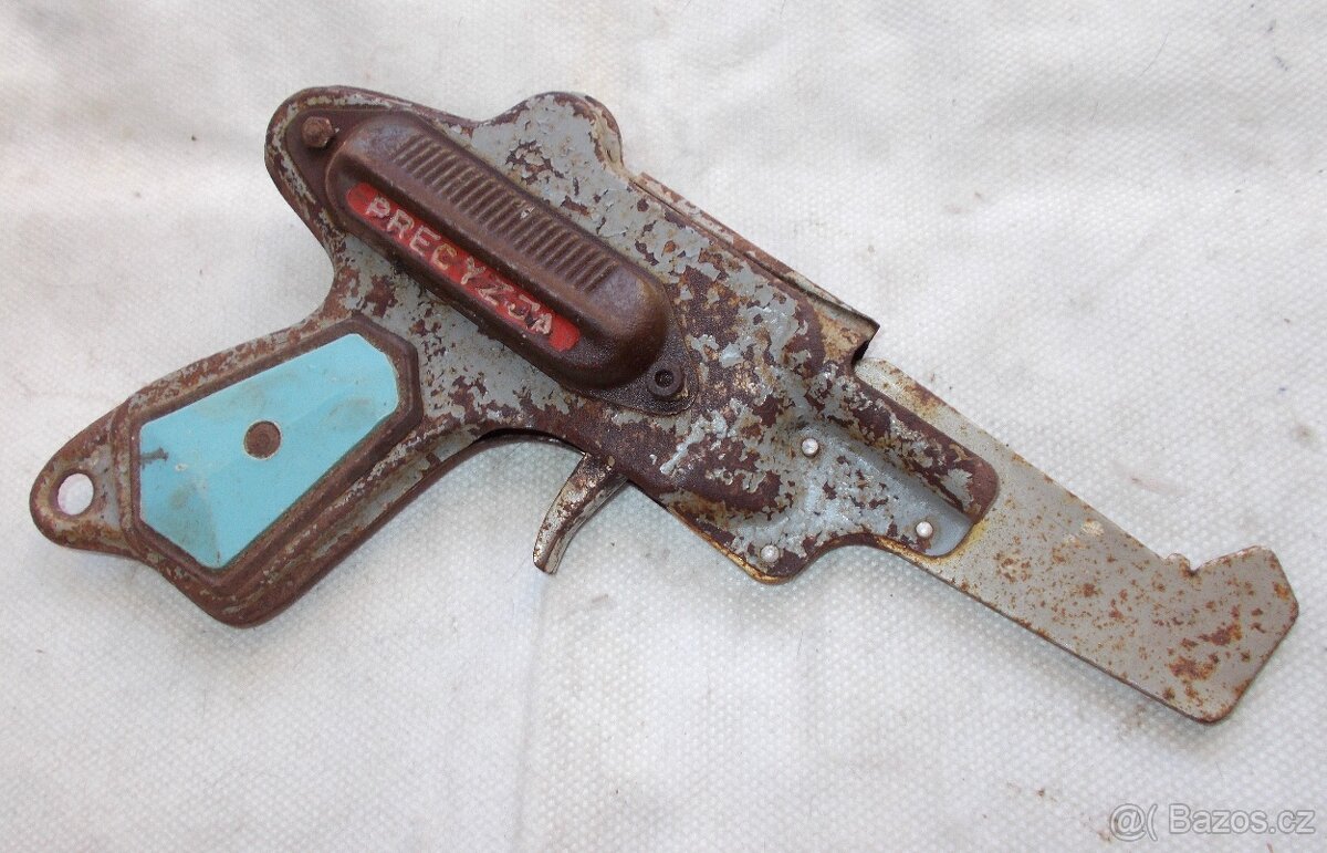 Dětská pistole, plechová hračka. - 7