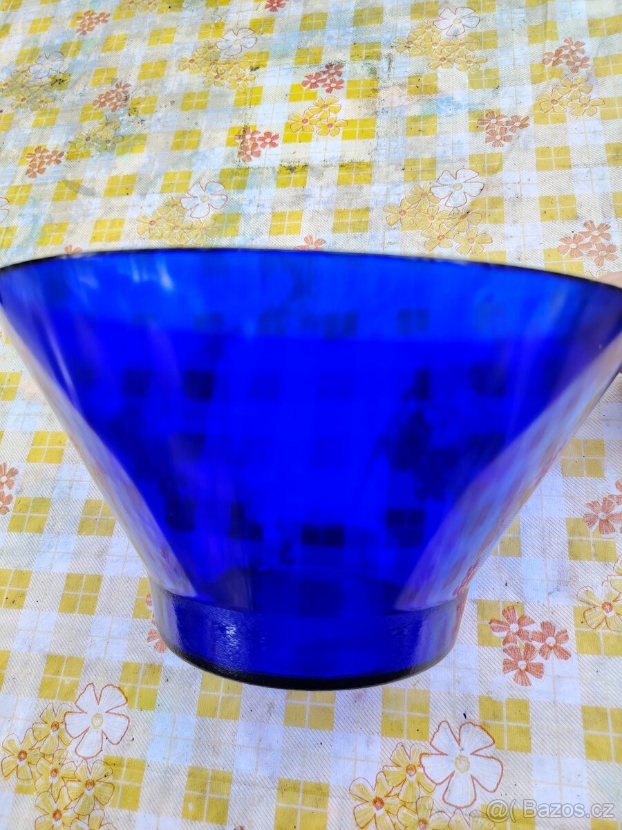 Modrá skleněná mísa na ovoce - 7